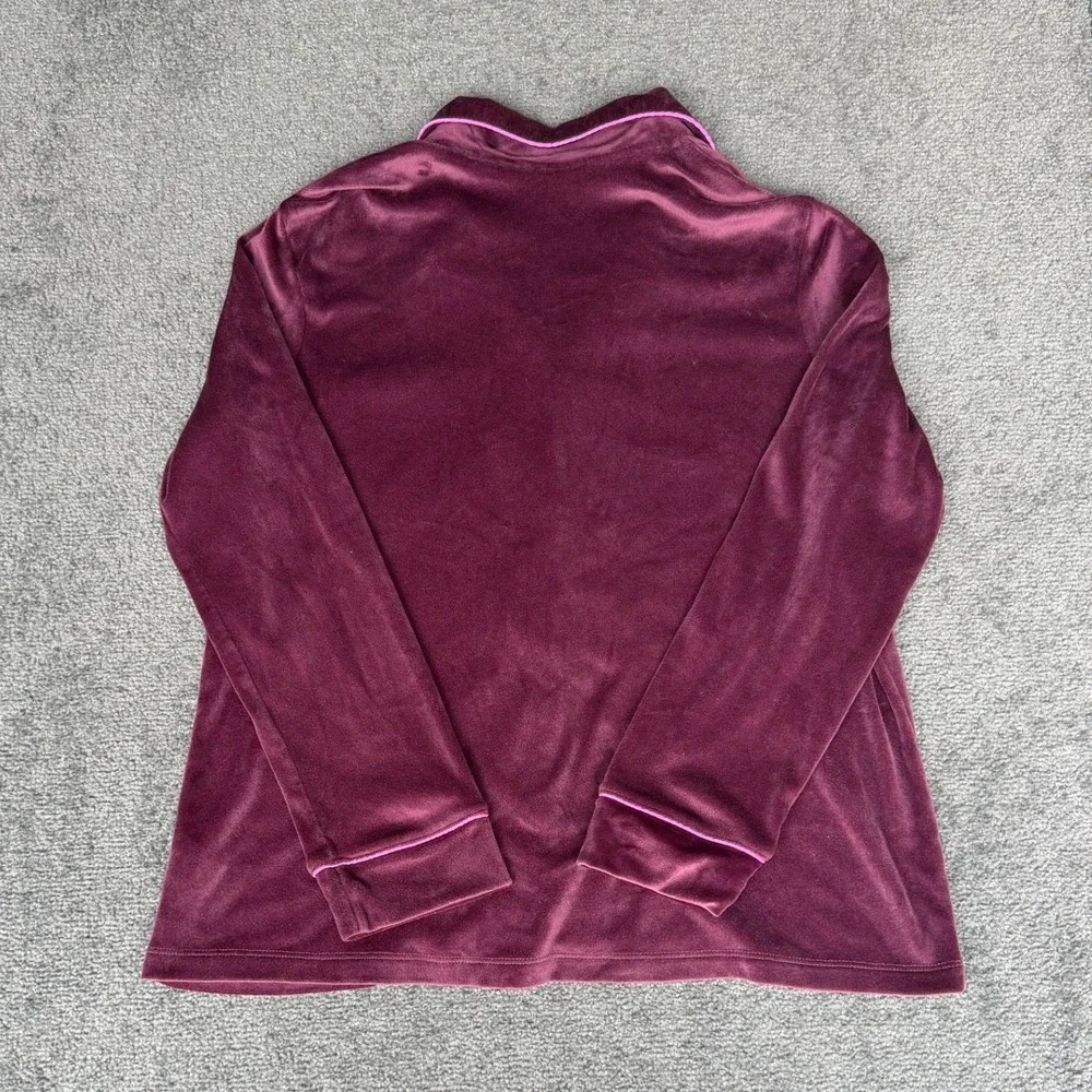 Joyspun‎ Womens Burgundy Velvet Wide Leg Lounge Pajama Set Size M 8-10